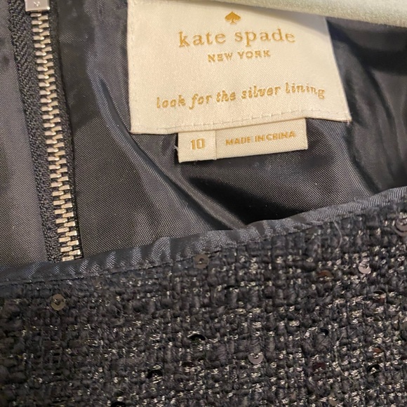 Kate Spade black shimmer sleeveless dress, size 10 - Picture 2 of 4